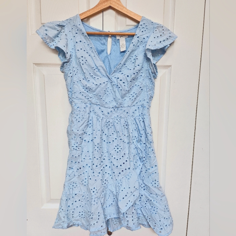 Light Blue Eyelet Dress From Japna Size Small